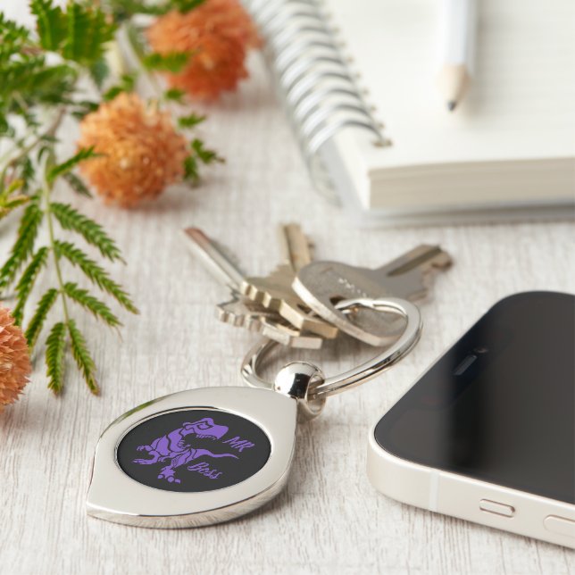 Purple Trex the Boss Dino Key Ring (Side)