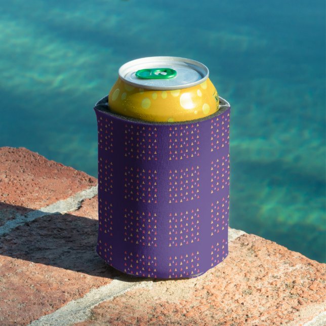 Purple Triangle Geometric Pattern Can Cooler (In Situ Pool)