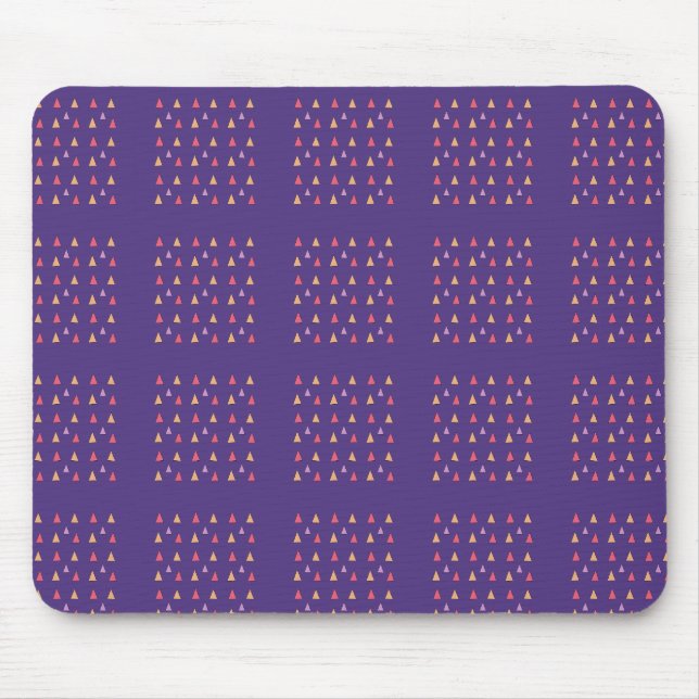Purple Triangle Geometric Pattern Mouse Mat (Front)