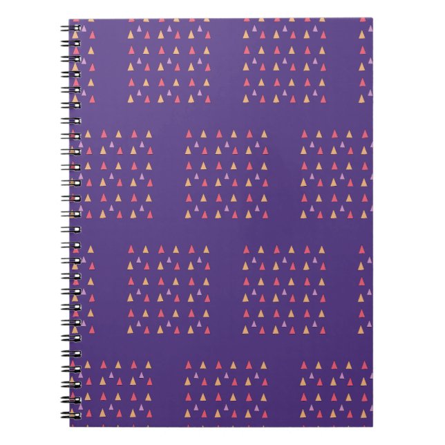 Purple Triangle Geometric Pattern Notebook (Front)