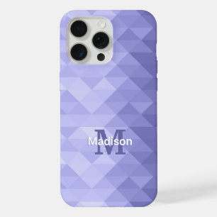 Purple triangle geometry square Monogram iPhone 15 Pro Max Case