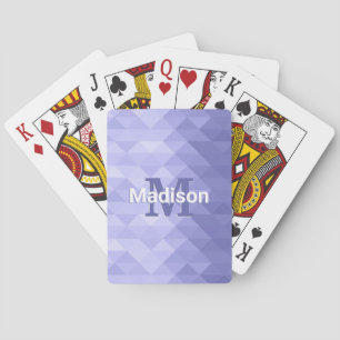 Purple triangle geometry square Monogram Playing Cards