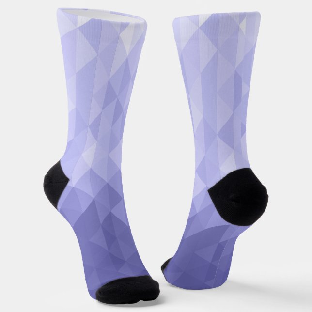 Purple triangle geometry square pattern socks (Angled)
