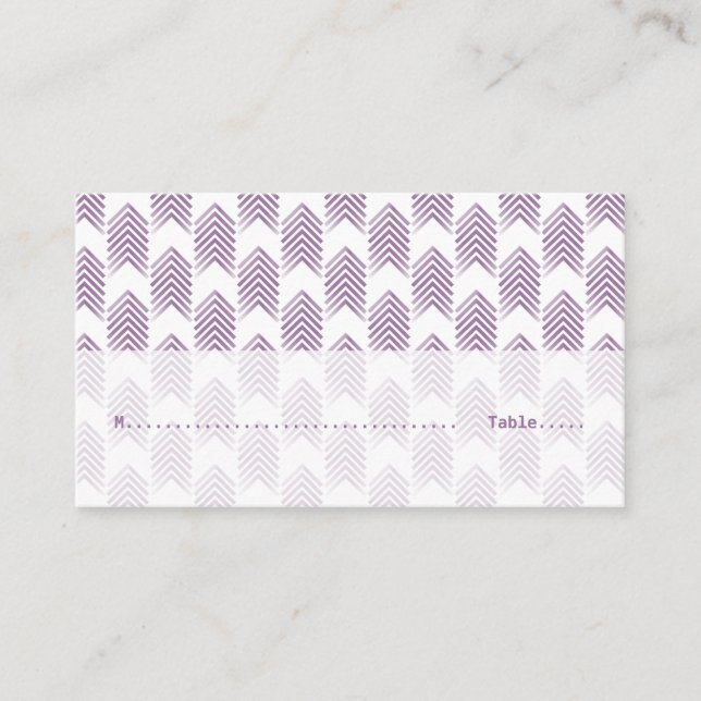 Purple Tribal Arrows Wedding Place Cards (Front)