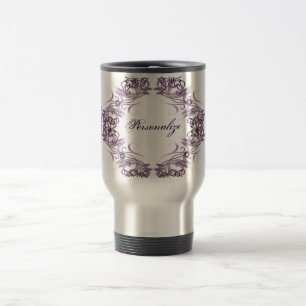 Purple Tribal Butterflies Travel Mug