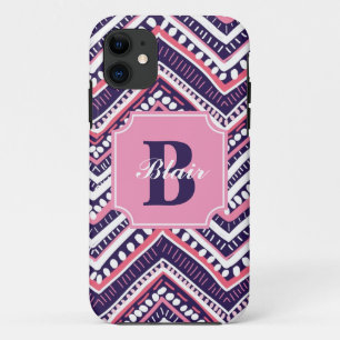 Purple Tribal Chevron iPhone 11 Case