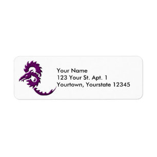 Purple Tribal Dragon Address Label