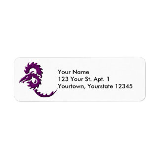 Purple Tribal Dragon Address Label