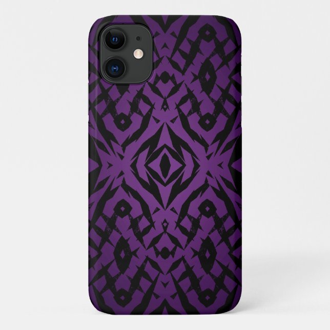 Purple tribal shapes pattern Case-Mate iPhone case (Back)