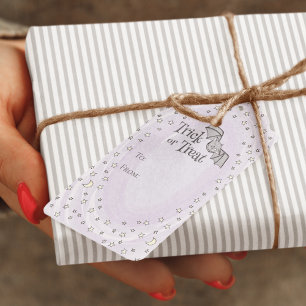 Purple Trick or Treat TO FROM Baby Halloween Gift Tags