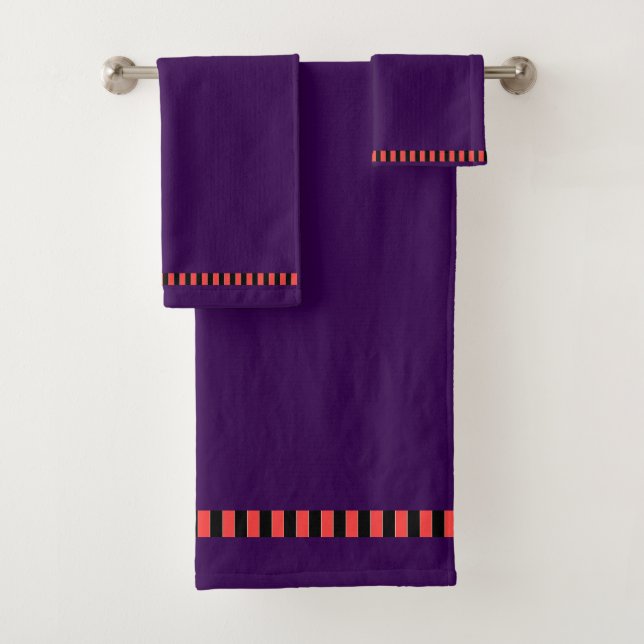Purple + Trim Decorative  Bath Towel Set (Insitu)