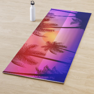 Purple Tropical Beach at Sunset  Yoga Mat