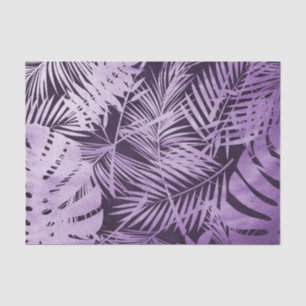 Purple Tropical Leaves Tissue Paper