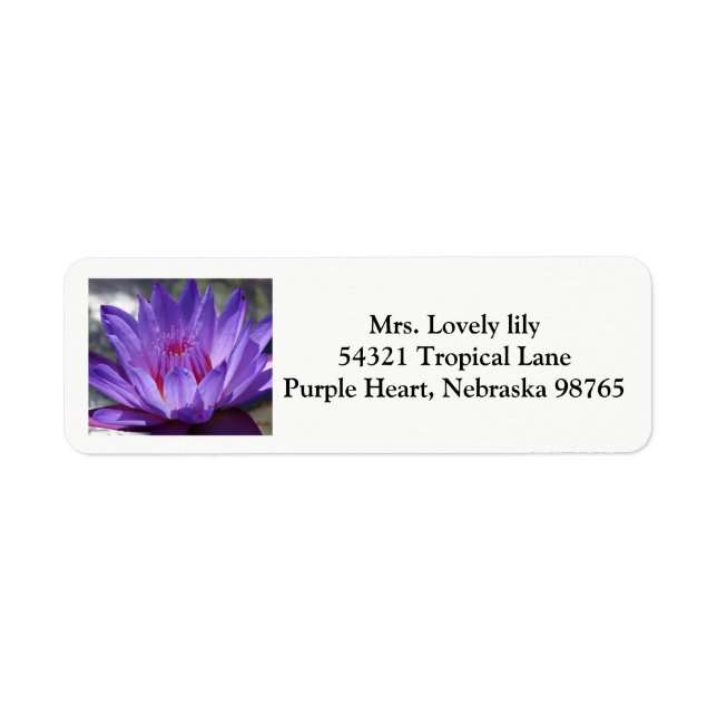 Purple Tropical waterlily return labels 2017 (Front)
