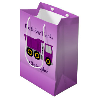 Purple Truck Design Personalised Medium Gift Bag