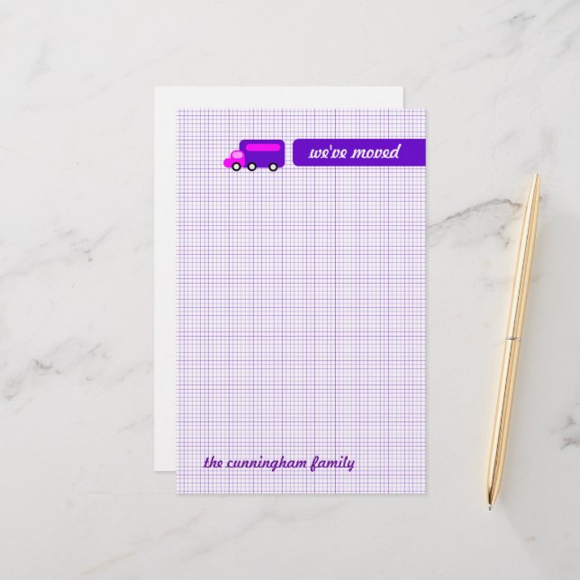 Purple Truck Stationery (Front/Back In Situ)