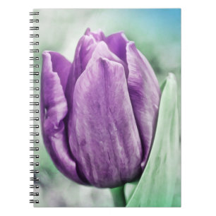 Purple Tulip Art Flower Journal Notebook