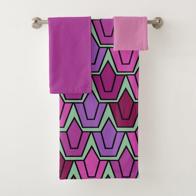 Purple Tulip Field  Bath Towel Set (Insitu)