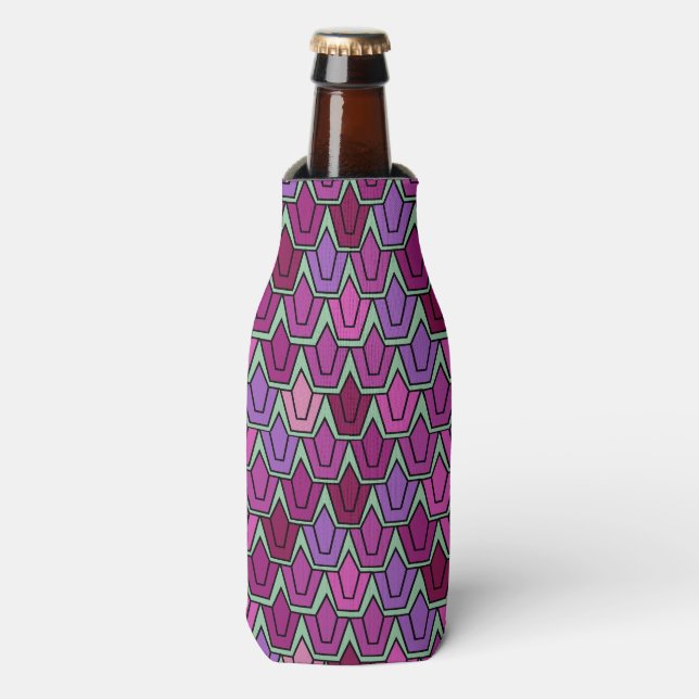 Purple Tulip Field  Bottle Cooler (Bottle Front)