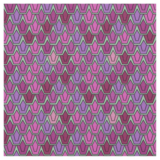 Purple Tulip Field  Fabric (Close Up)