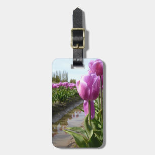 Purple Tulip Fields & Reflections Luggage Tag