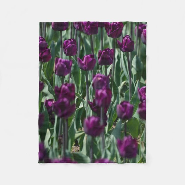 Purple Tulip Fleece Blanket (Front)