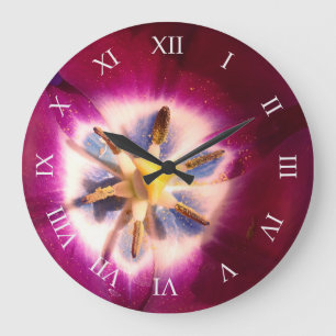 Purple tulip Floral Photo Wall Clock