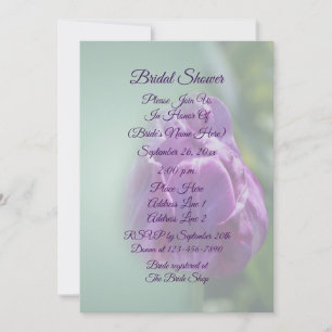 Purple Tulip Flower Bridal Shower  Invitation
