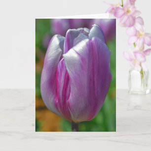 Purple Tulip Flower Floral Art Note Card