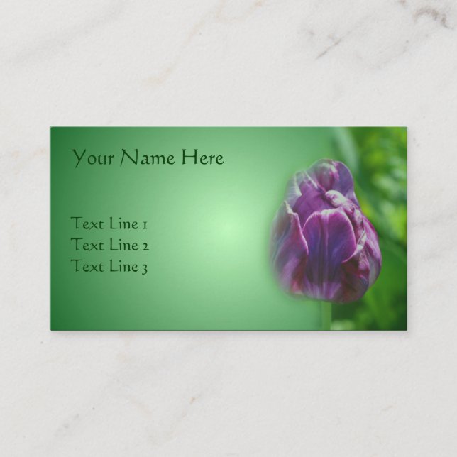Purple Tulip Flower Nature Business Card (Front)