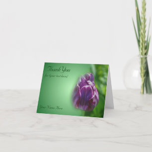 Purple Tulip Flower Nature Thank You Card
