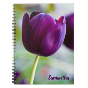 Purple tulip flower Spiral notebook