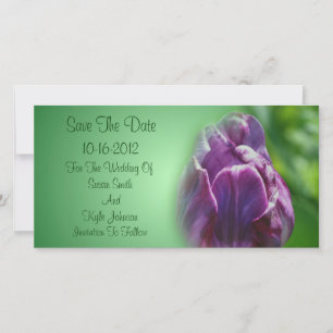 Purple Tulip Flower Wedding Save The Date