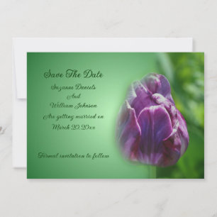 Purple Tulip Flower Wedding Save The Date