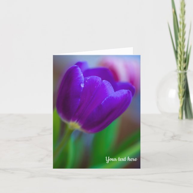 Purple Tulip Greeting card (Front)