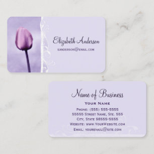 Purple Tulip Lavender Floral Business Card