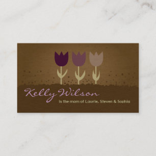 Purple Tulip Mummy Calling Business Cards