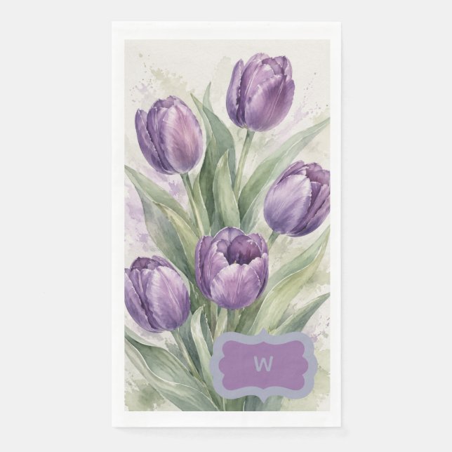 Purple Tulip Napkin (Front)