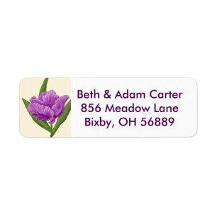 Purple Tulip return address label