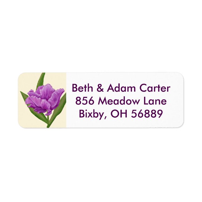Purple Tulip return address label (Front)