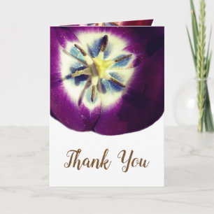 Purple Tulip Thank You Wedding Card