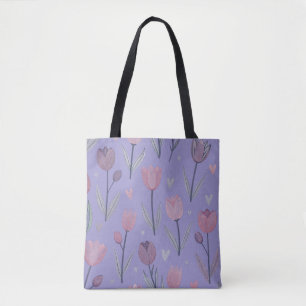 Purple Tulip Tote Bag