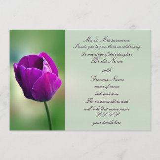 Purple Tulip Wedding Invitation