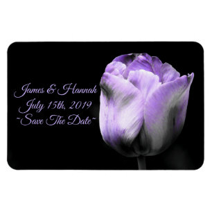 Purple Tulip Wedding-save the date*customise* Magnet