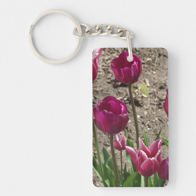 Purple Tulips acrylic key chain (Front)