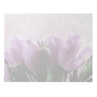 Purple Tulips Aqua Dragonflies Notepads - Large