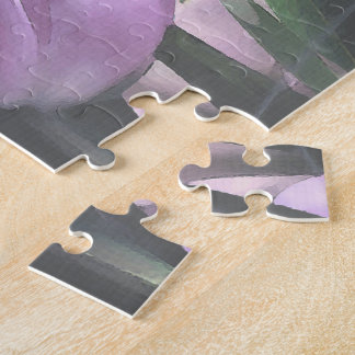 Purple Tulips Aqua Dragonflies Springtime Puzzle