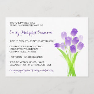 Purple Tulips - Bridal Shower Invitation