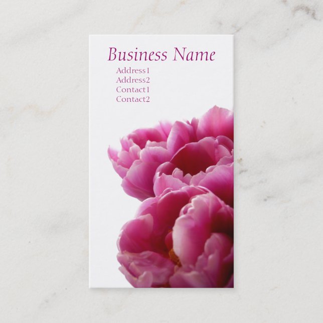 Purple Tulips Business Cards (Front)