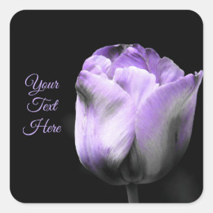 Purple Tulips *Customise* Square Sticker